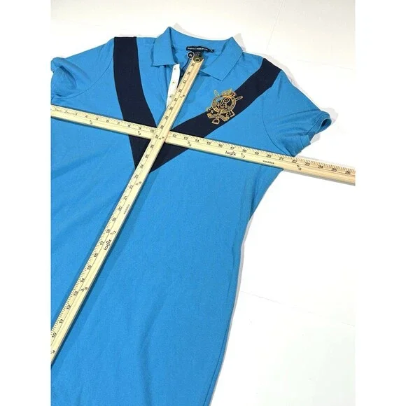 Polo Ralph Lauren Sport Women's Cotton Mesh Riding Crest Polo Dress Blue Size XL - Picture 9 of 12